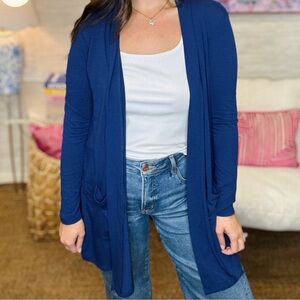 New navy blue cardigan Sz L